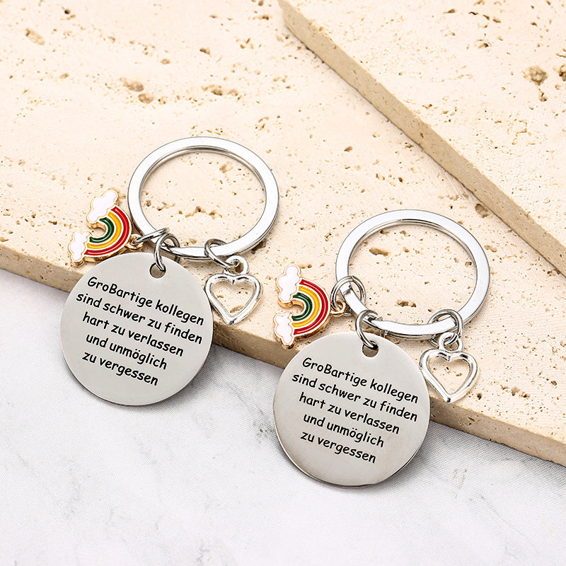 Wholesale Rainbow Pendant Stainless Steel Key Creative Gift for Colleagues